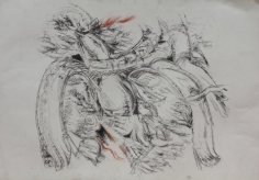 Elias Zayat,&nbsp;Study, 2014, Charcoal and pastel on paper, 52 x 75 cm