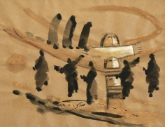 Fateh Moudarres, Untitled, 1981, Watercolor on paper, 29.5 x 38.5 cm