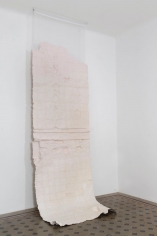 Nazgol Ansarinia, Membrane (unwashed silk), 2016, Paper, glue and paint, 550 x 166 cm