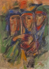 Elias Zayat, Palmyrian Morning Song, 2015, Acrylic on canvas, 100 x 73 cm