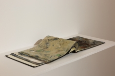 Yornel Mart&iacute;nez, Atlas (version 3), 2014, Book made of clothes used for painting