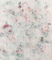 Kamrooz Aram, Revisions for a New Garden (Palimpsest #15), 2013, Oil, oil pastel and wax pencil on canvas, 213 x 183 cm
