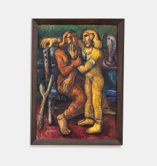 Samir Rafi,&nbsp;Two Sisters,&nbsp;1950, Oil on board, 109 x 79 cm