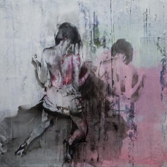 Zsolt Bodoni, Untitled (bleach), 2014, Acrylic on canvas, 200 x 200 cm