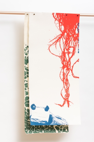 G&uuml;lşah Mursaloğlu, Dog Days in Retrospect_1, 2022, Silkscreen on hand-made paper, 32 x 65.5 cm