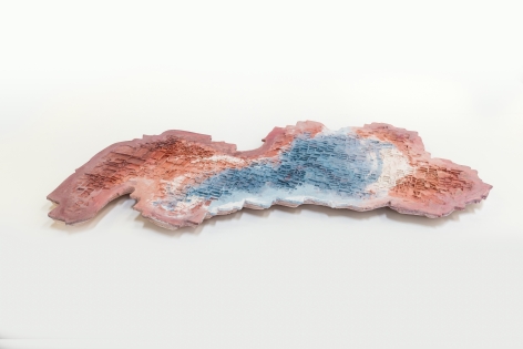 Nazgol Ansarinia, Lakes drying tides rising, 2022, Plaster and pigment colour, 146 x 100 x 3 cm