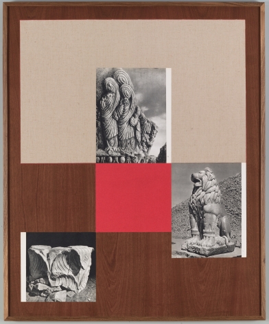 Kamrooz Aram, Untitled (from the series, Ancient Through Modern 29), 2016, Book pages, book cloth, and pencil on board with walnut frame, 91&nbsp;x 67&nbsp;cm