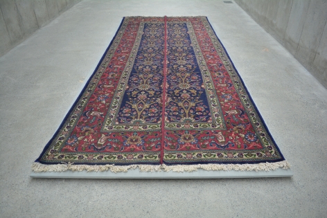 Nazgol Ansarinia,&nbsp;Mendings (Tabriz Carpet), 2011, Cotton and wool, 380 x 163 cm