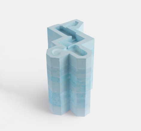 Nazgol Ansarinia, Connected Pools, 2020, Blue plaster, 28.2 x 29.3 x 28.2 cm, Unique in a series of 2 + AP