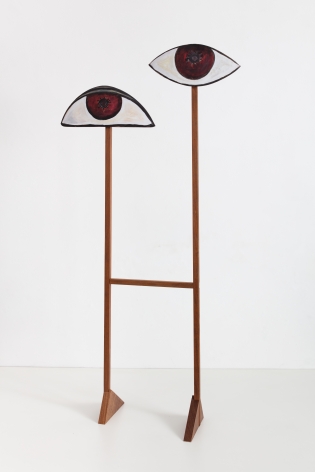 Ana Mazzei, Big Eyes, 2020, Painted wood (peroba mica and plywood)