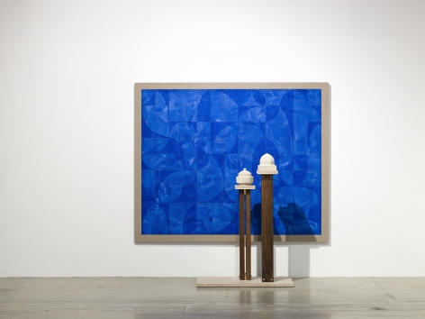 Kamrooz Aram, Elegy for Blue Architecture, 2020&nbsp;, Oil and pencil on linen, 175.25 x 213.5 x 3.75 cm&nbsp;